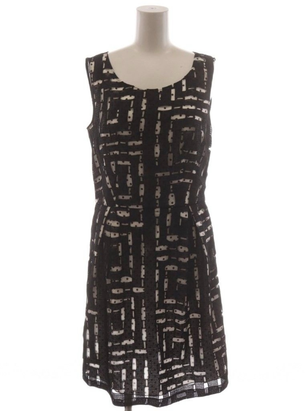 Vivienne Tam Geometric Mesh Cut-Out Sleeveless Polka Dots Dress Small